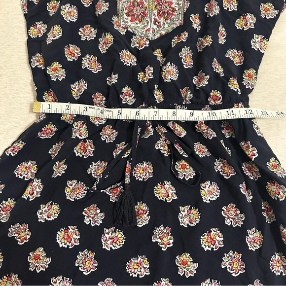 LOFT Black and Pink Patterned Midi Dress - Picture 4 of 6